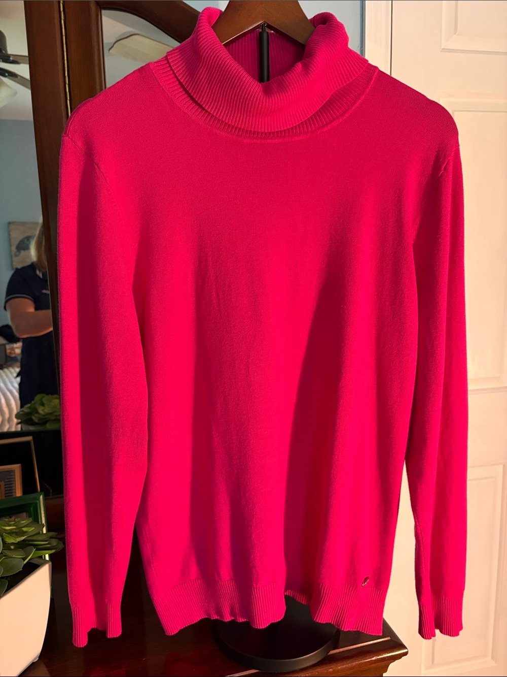 Calvin Klein Women's Hot Pink Turtleneck Sweater